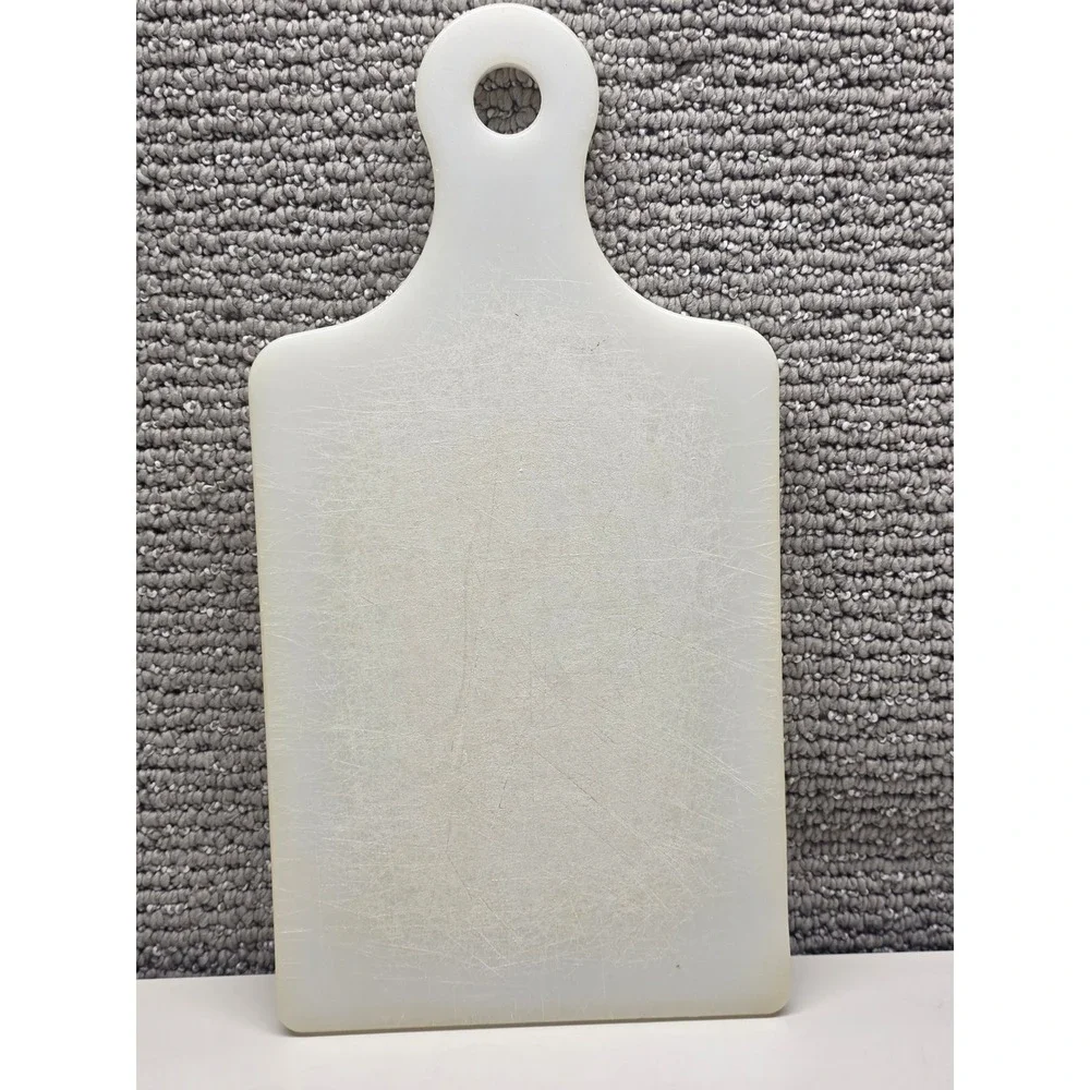 White Plastic Cutting Board with Handle Hanging Hole 13.5